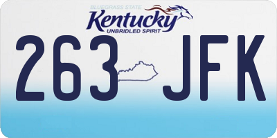 KY license plate 263JFK