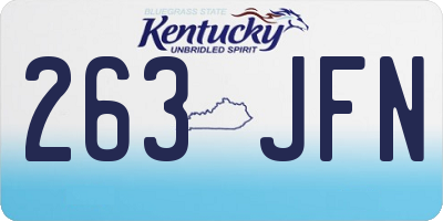 KY license plate 263JFN