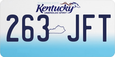 KY license plate 263JFT