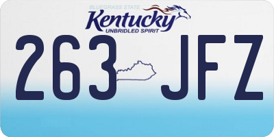 KY license plate 263JFZ