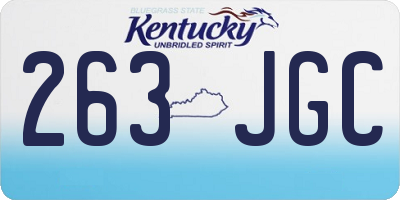 KY license plate 263JGC