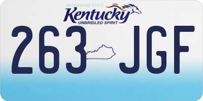 KY license plate 263JGF