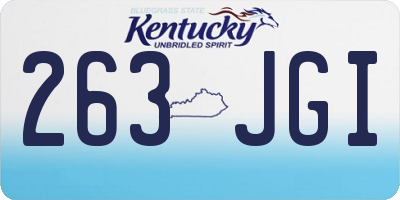 KY license plate 263JGI