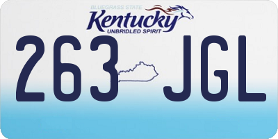 KY license plate 263JGL