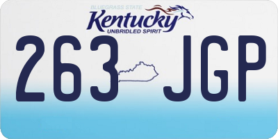 KY license plate 263JGP