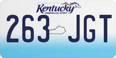 KY license plate 263JGT