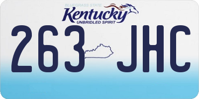 KY license plate 263JHC
