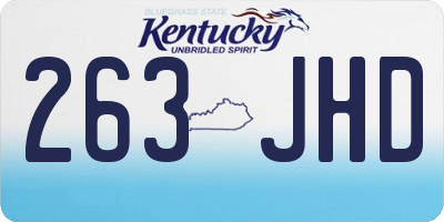 KY license plate 263JHD