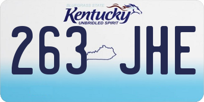 KY license plate 263JHE