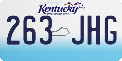 KY license plate 263JHG