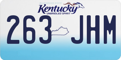 KY license plate 263JHM