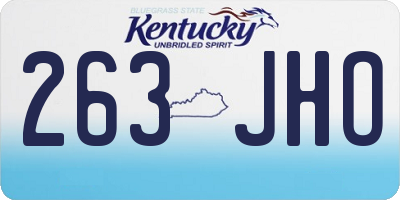 KY license plate 263JHO