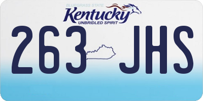 KY license plate 263JHS