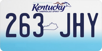 KY license plate 263JHY