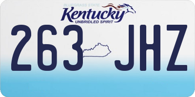 KY license plate 263JHZ