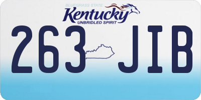 KY license plate 263JIB