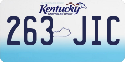 KY license plate 263JIC