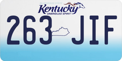 KY license plate 263JIF