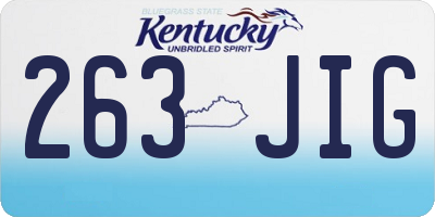 KY license plate 263JIG