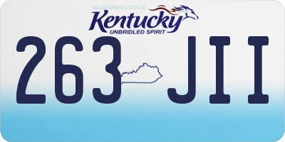KY license plate 263JII