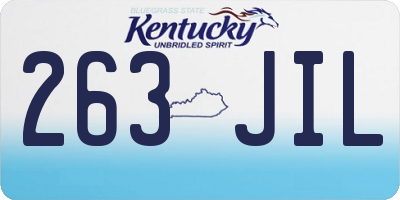 KY license plate 263JIL