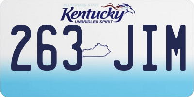 KY license plate 263JIM