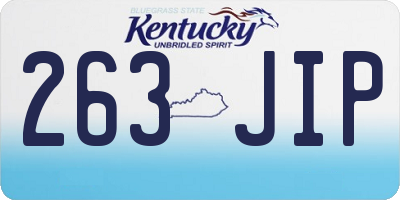 KY license plate 263JIP