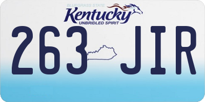 KY license plate 263JIR