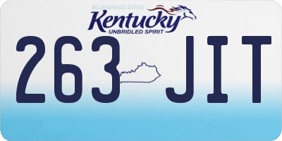 KY license plate 263JIT