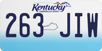 KY license plate 263JIW