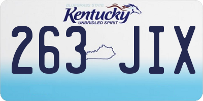 KY license plate 263JIX
