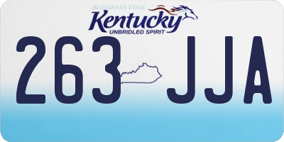 KY license plate 263JJA
