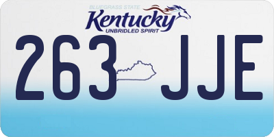 KY license plate 263JJE
