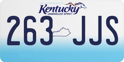 KY license plate 263JJS