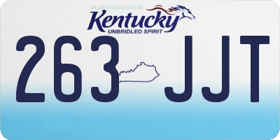 KY license plate 263JJT