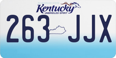 KY license plate 263JJX
