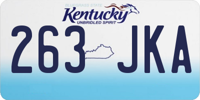KY license plate 263JKA