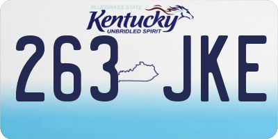 KY license plate 263JKE