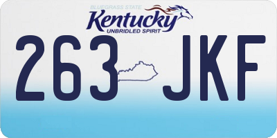 KY license plate 263JKF