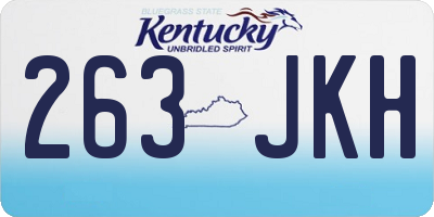 KY license plate 263JKH