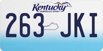 KY license plate 263JKI