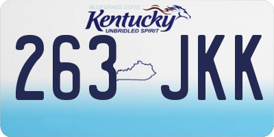 KY license plate 263JKK