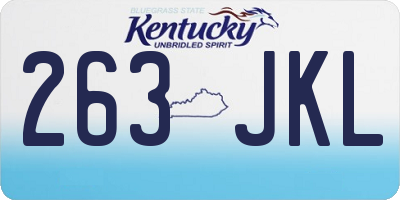 KY license plate 263JKL