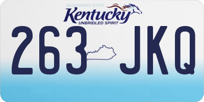 KY license plate 263JKQ