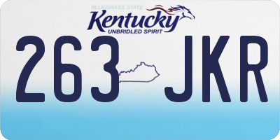 KY license plate 263JKR