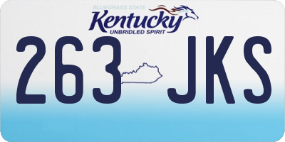 KY license plate 263JKS