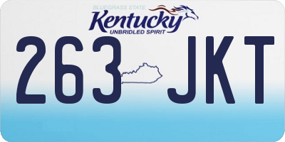 KY license plate 263JKT
