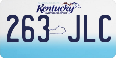 KY license plate 263JLC