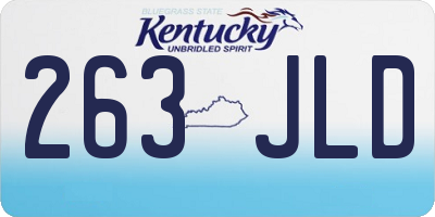 KY license plate 263JLD
