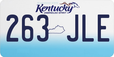 KY license plate 263JLE